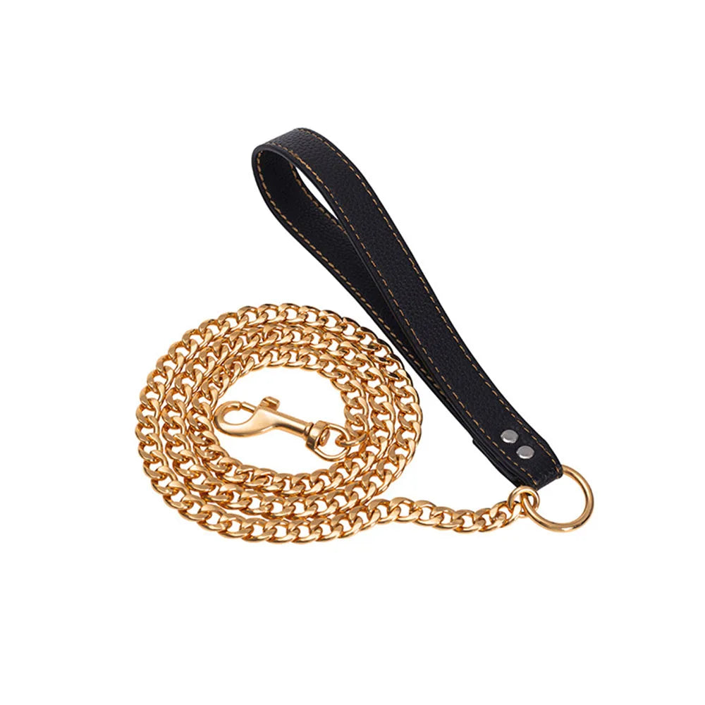 Golden Dog Chain Leash